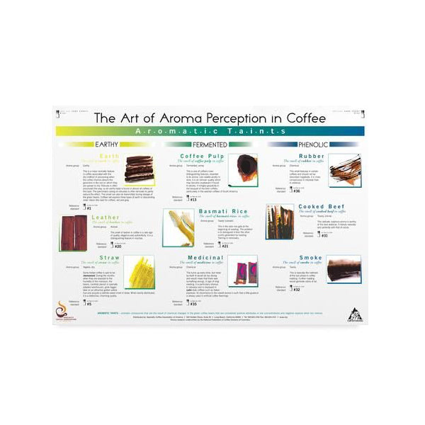 Art of Aroma Taints Poster - Premium SCAA Certified Coffee Wall Art for Home & Office Decor | Perfect for Coffee Shops, Cafes & Barista Training Centers