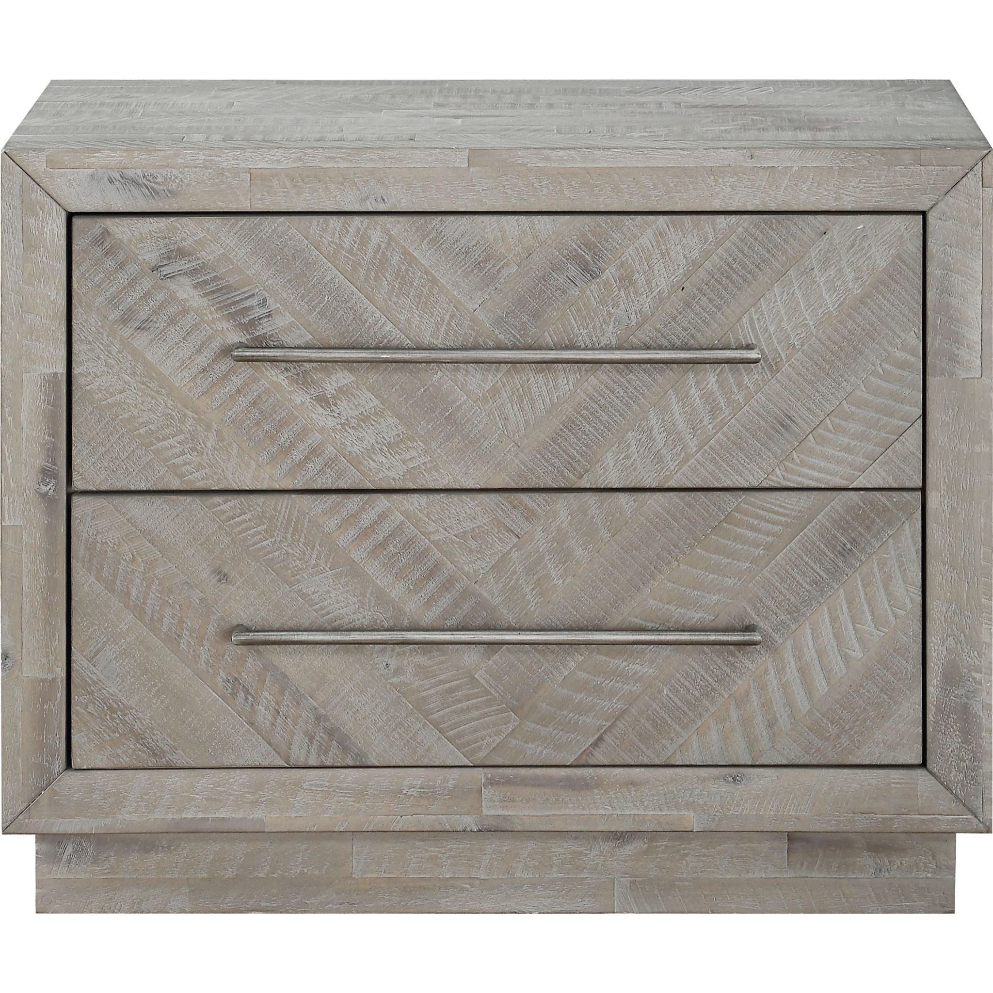 Rustic Latte Alexandra Nightstand - Solid Wood Bedside Table with Drawer for Bedroom, Living Room & Guest Room - Farmhouse Style Home Decor