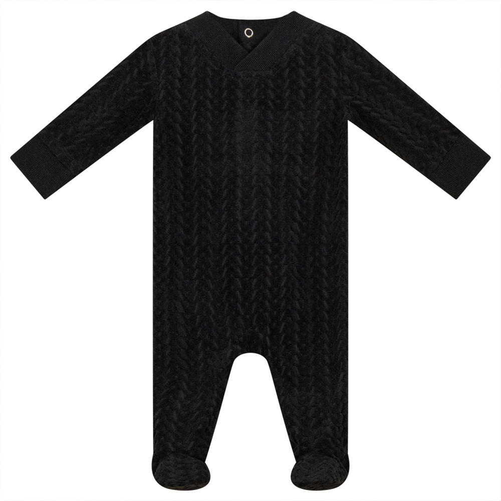Stylish Mocha Black V-Neck Textured Velour Stretchie Top - Soft & Comfortable for Casual Wear, Layering, and Everyday Outfits