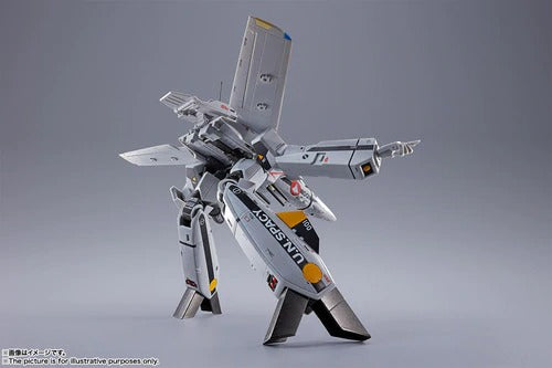 Bandai DX Chogokin Macross VF-1S Valkyrie Roy Focker Special Edition Action Figure with First Release Bonus - Collectible Anime Robot Toy for Display & Gifting