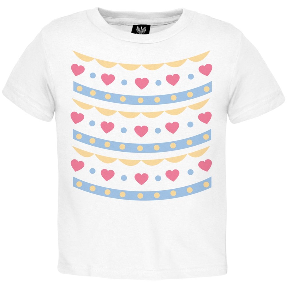 Old Glory Easter Egg Hearts Toddler T-Shirt - Cute 2T White Baby Shirt for Boys & Girls - Perfect for Easter Outfits, Spring Photos & Holiday Celebrations