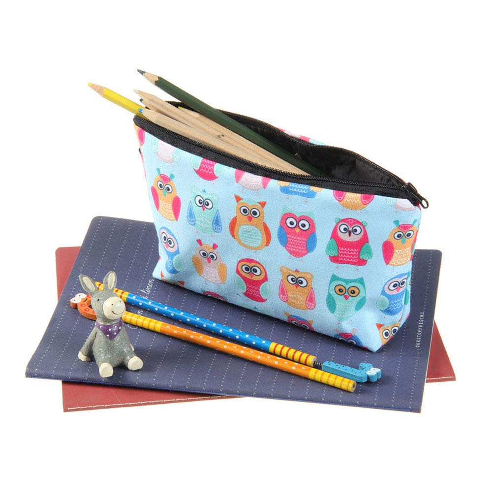ASCHAR Adorable Waterproof Makeup Bag for Women - Roomy Travel Cosmetic Organizer with Owls Design, Perfect Toiletry Pouch for Gifts & Travel Accessories | Great for Daily Use, Vacations & Beauty Storage (Style 863)