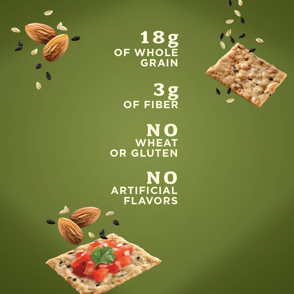 Blue Diamond Almonds Artisan Nut Thins Crackers - Sesame Seed Gluten-Free Snacks, 4.25oz (Pack of 12) | Healthy On-The-Go Snack for Office, Travel & Parties