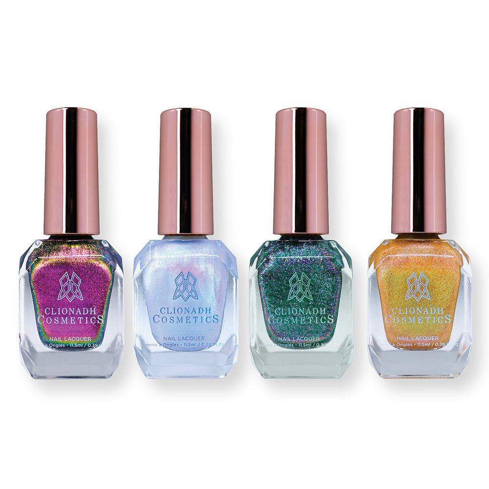 Premium Stained Glass Collection Nail Polish Set of 4 - Vibrant Long-Lasting Colors for Professional Salon & DIY Manicures at Home