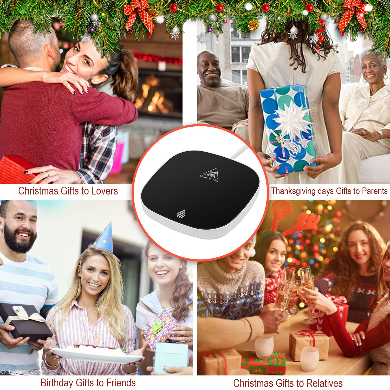 Electric Coffee Mug Warmer for Desk with Auto Shut Off - USB Powered Beverage Warmer for Coffee, Tea, Milk & Cocoa - Perfect for Office, Home & Dorm Use