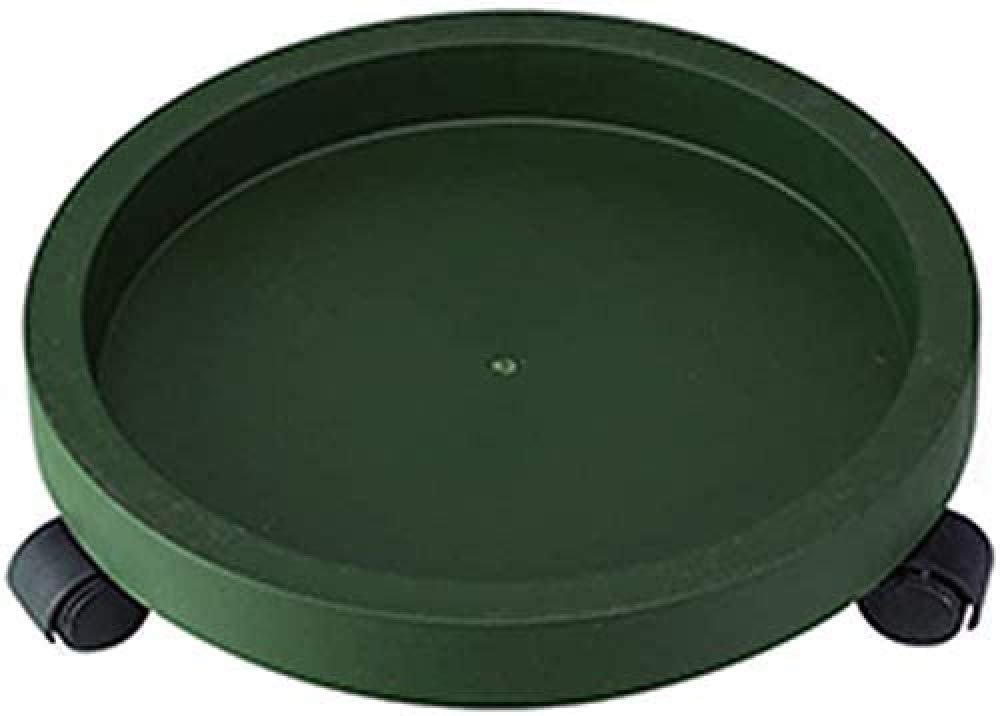 XD Designs Round Plant Caddy with Wheels - Heavy Duty Removable Plastic Flower Pot Tray & Stand for Home Garden - Universal Wheeled Base for Potted Plants - Green (Small) | Indoor/Outdoor Plant Mobility Solution for Easy Moving & Cleaning