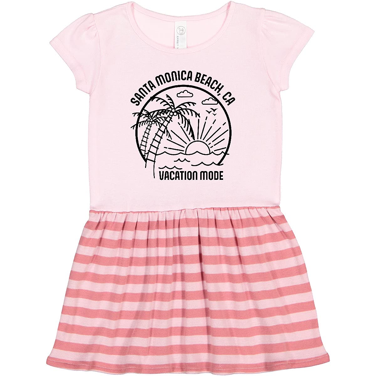 Inktastic Summer Vacation Mode Santa Monica Beach California Toddler Dress - Cute Casual Outfit for Girls, Beach Day, Family Trips & Holiday Photos