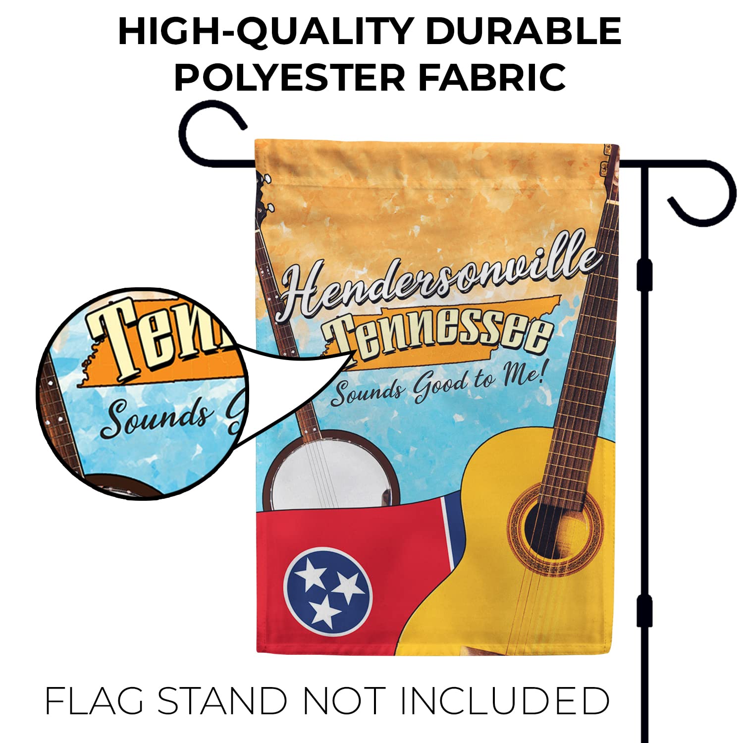 Double-Sided Hendersonville Tennessee Garden Flag 12.5x18 Inches - Outdoor Yard Decorative Tennessee State Flag, Hometown Pride Gift - Made in USA - Perfect for Porch Decor, Patio Display & Seasonal Home Decoration