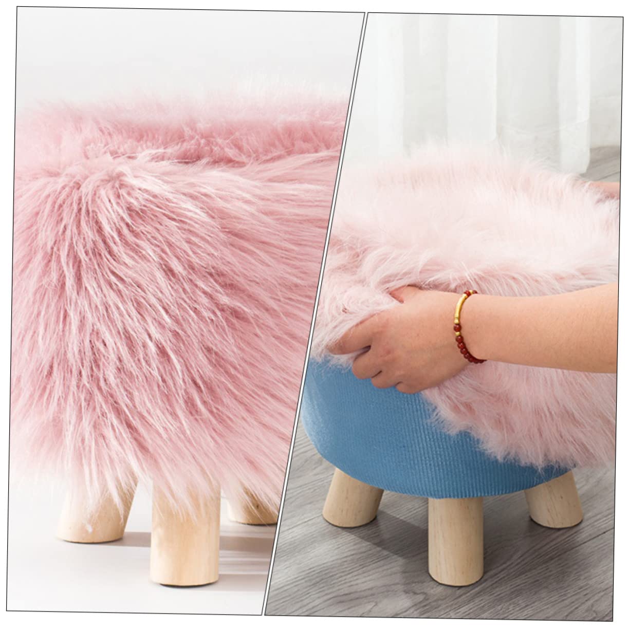 Soft Plush Kids Step Stool - Low Height Foot Stool for Toddlers Hand Washing & Bathroom Use - Non-Slip Cushioned Bench for Home, Nursery & Playroom