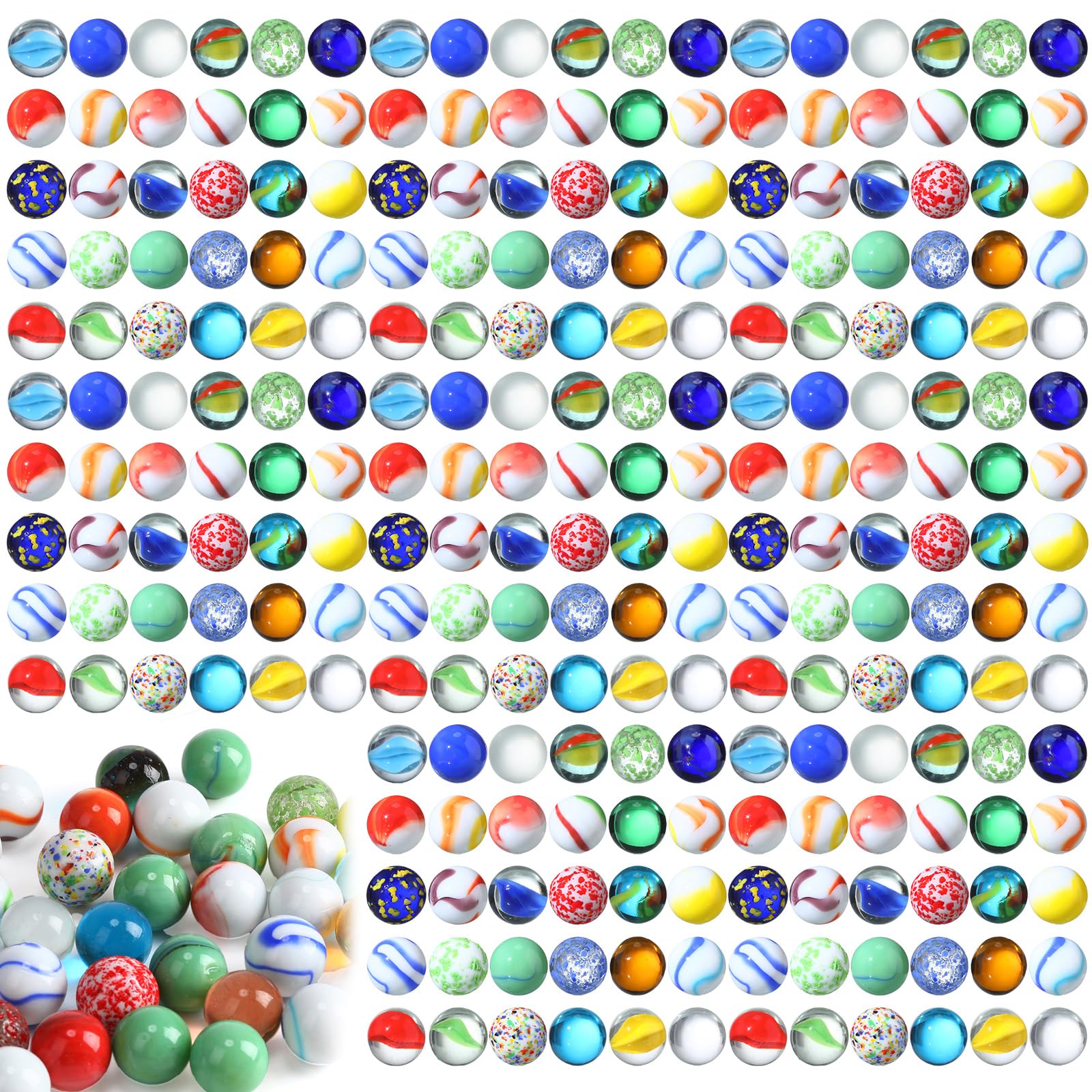 240 Pcs Assorted Colorful Glass Marbles - Round Mixing Marbles for DIY Crafts, Home Decor, Kids Games & Party Favors | Perfect for Vase Fillers, Sensory Play & Table Centerpieces