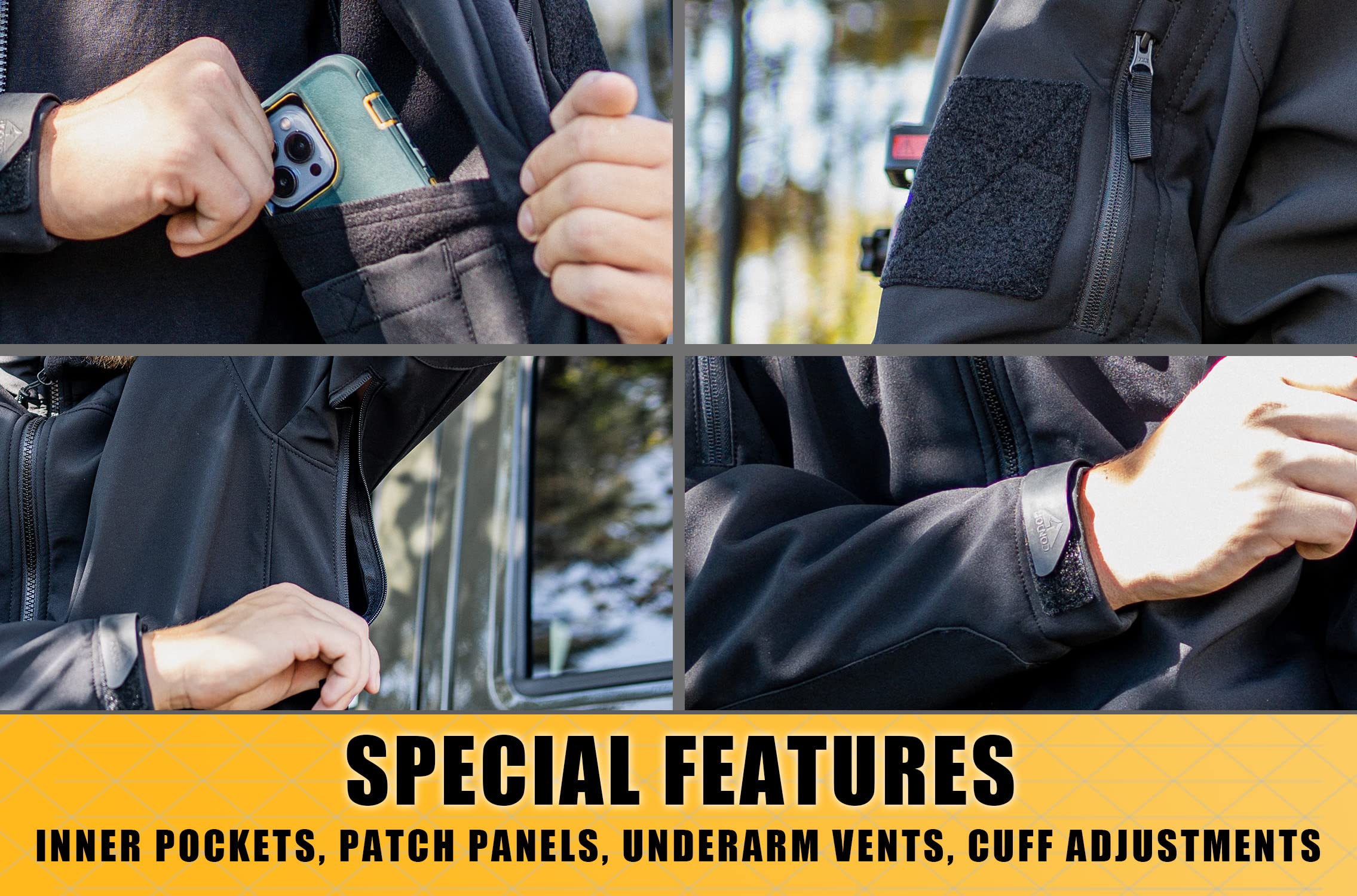 Condor Summit Zero Softshell Jacket - Lightweight Water-Resistant Outdoor Jacket for Hiking, Camping & Adventure - Men's Windproof Fleece-Lined Activewear