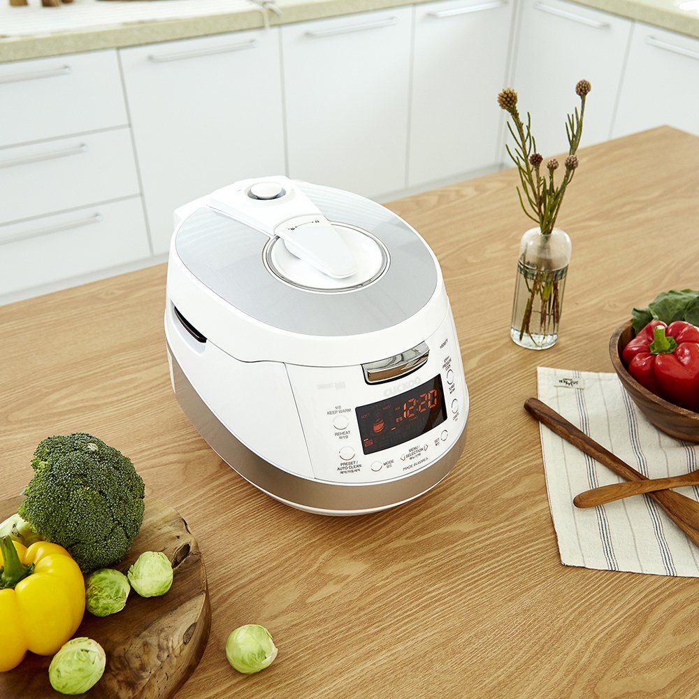 Cuckoo 6-Cup Induction Heating Pressure Rice Cooker - 18 Smart Programs (Glutinous, GABA, Mixed, Sushi) | Korean-Made Non-Stick Inner Pot | White/Silver Design | Perfect for Home Cooking, Meal Prep & Asian Cuisine