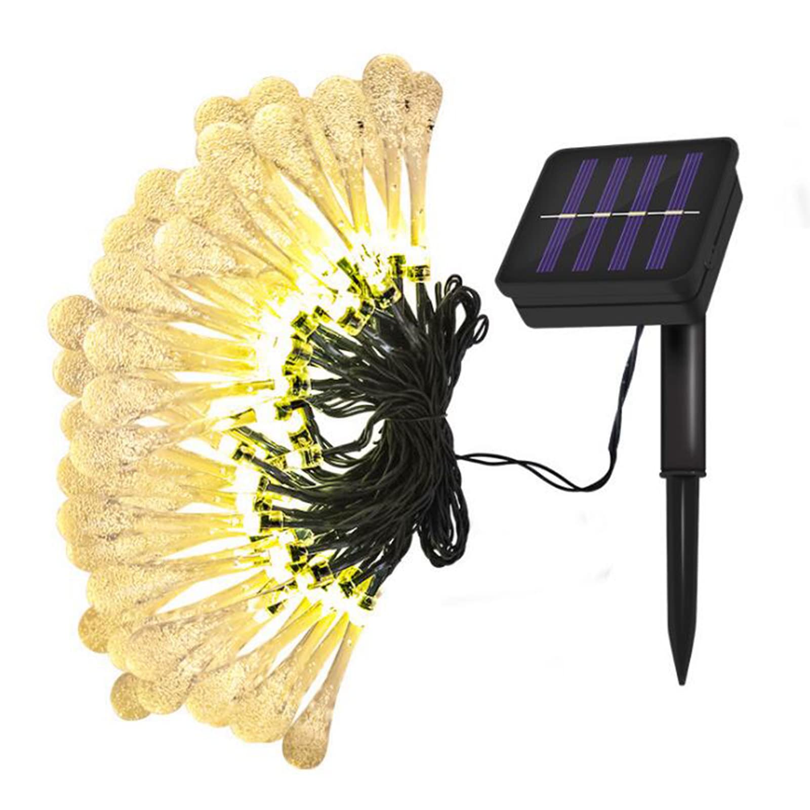 100 LED Solar Christmas String Lights 39.4FT Outdoor Waterproof IP65 - 8 Lighting Modes Multicolor Teardrop Lights for Garden, Patio, Yard, Party & Holiday Decorations | Perfect for Christmas, Halloween, Weddings & Outdoor Events