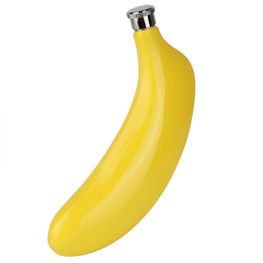 5oz Stainless Steel Banana-Shaped Whiskey Flask with Funnel - Portable Pocket Alcohol Bottle for Wine, Liquor & Spirits - Perfect for Outdoor Camping, Hiking, Travel & Gifts