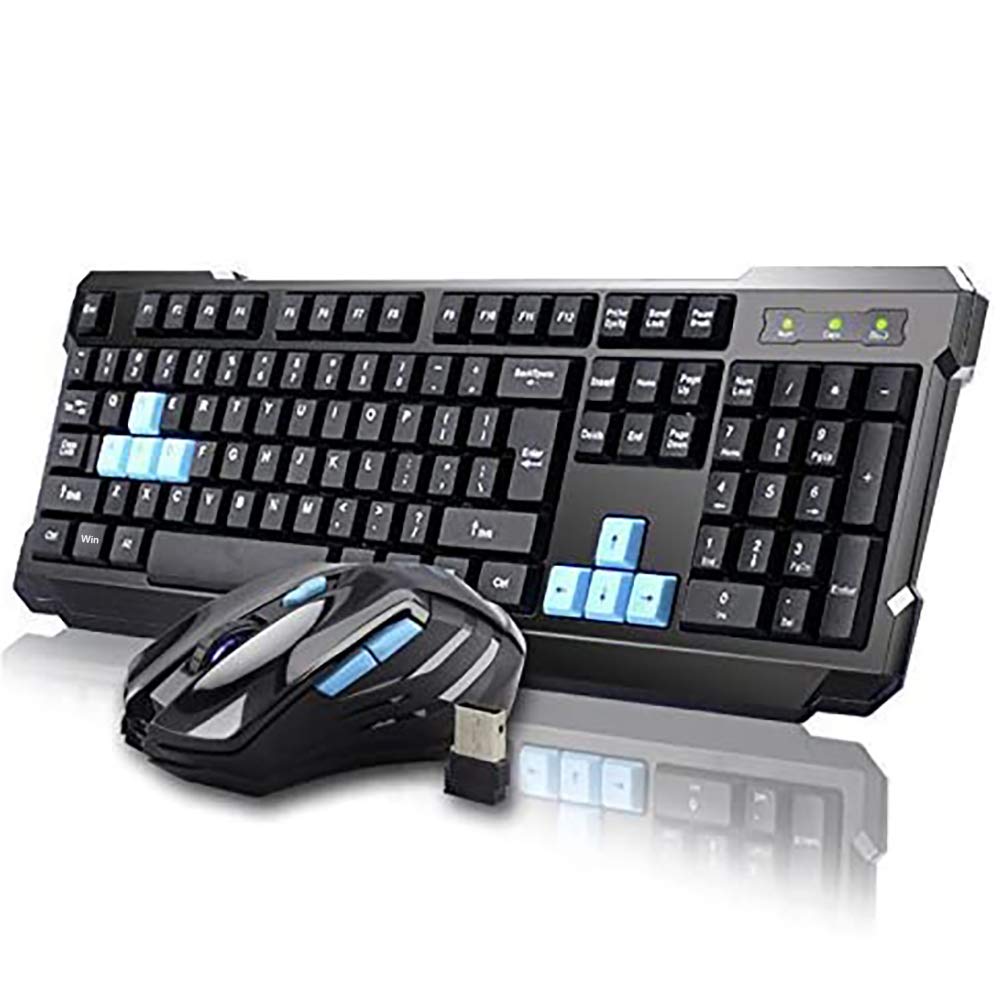 UniFire V60 Waterproof 2.4G Wireless Gaming Keyboard and Mouse Combo with DPI Control - Ergonomic Design for PC, Laptop, Desktop - Perfect for Gaming, Office Work, and Home Use (Black)