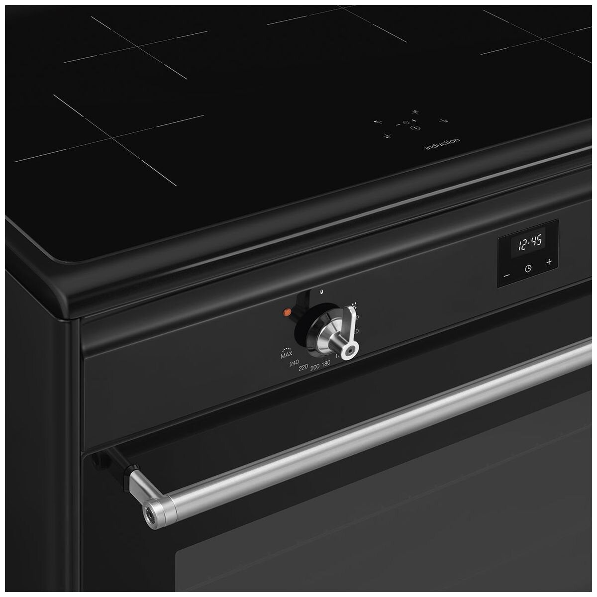 Smeg 90cm Black Induction Upright Oven and Stove Combo CX91IMBL - Premium Kitchen Appliance for Modern Homes, Perfect for Baking, Roasting & Cooking Family Meals
