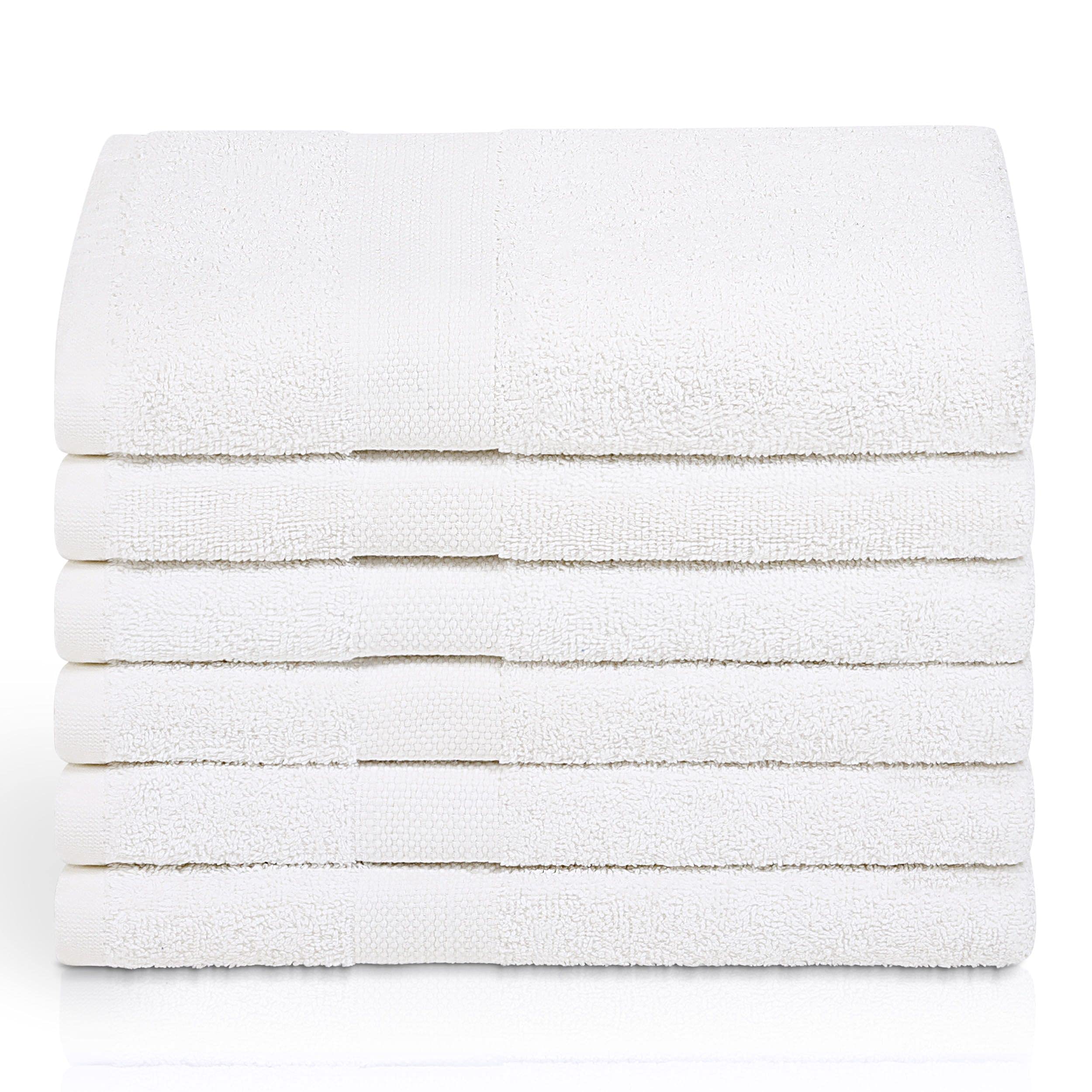Simpli-Magic 79404 White Bath Towels 25x50 Inches - Lightweight, Highly Absorbent & Quick Drying Pool, Spa & Gym Towels - Perfect for Swimming, Workout & Relaxation