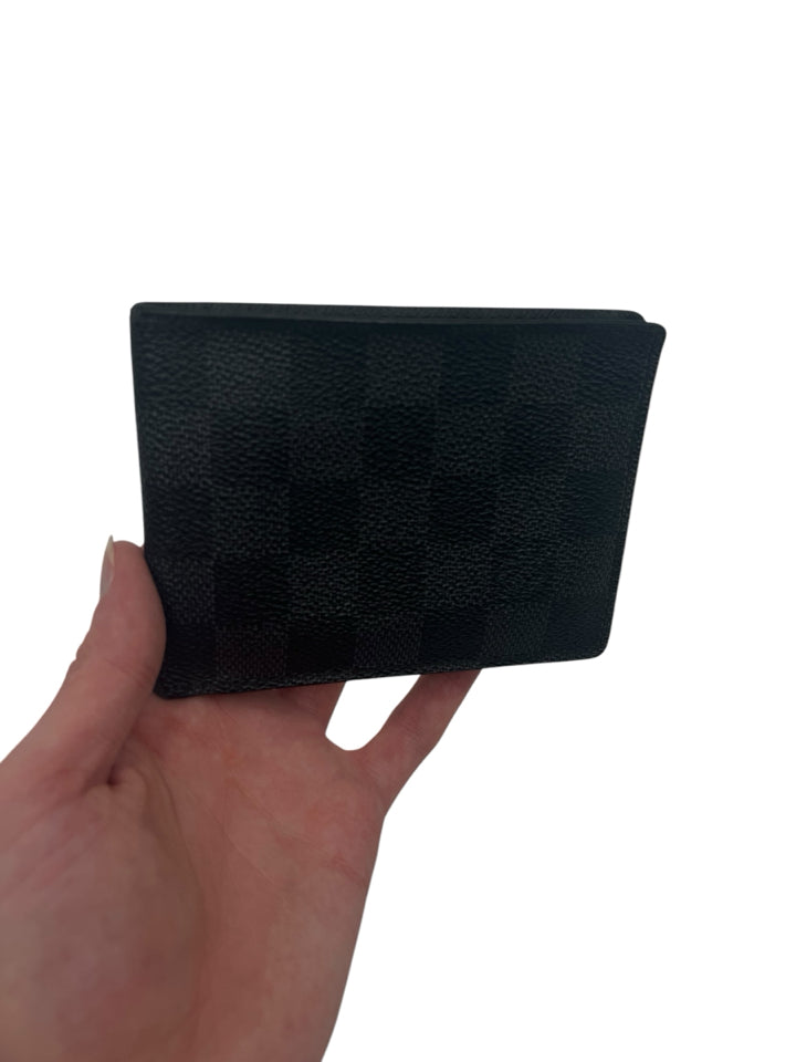 Authentic Louis Vuitton Gray Damier Graphite Men's Wallet - Multiple Card Slots & ID Window - Perfect for Everyday Use, Business Travel & Luxury Gifting