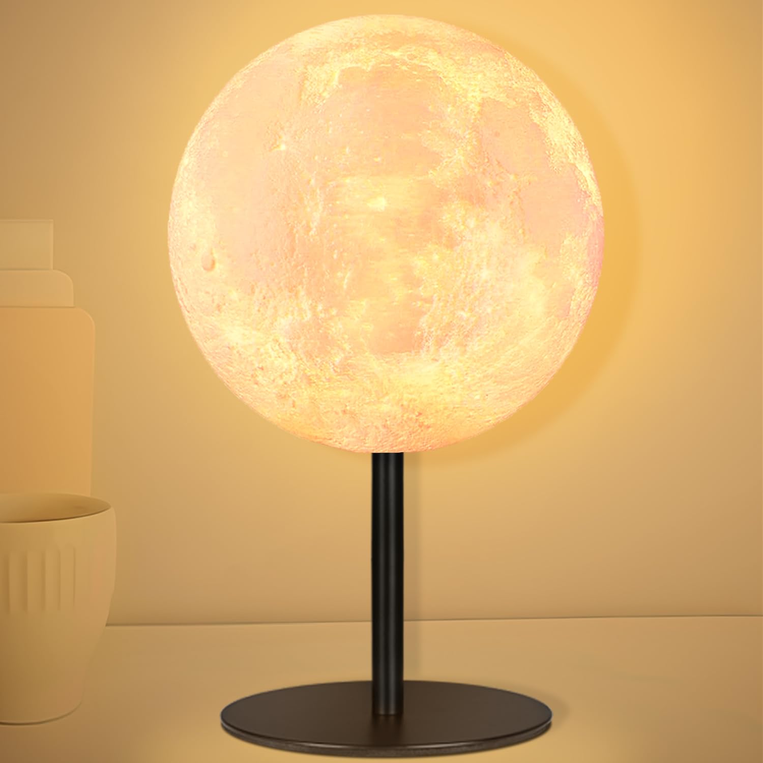 Dimmable Moon Lamp Night Light - 30 Lighting Modes, USB Rechargeable Bedside Table Lamp for Bedroom, Kids Room, Office & Dorm Decor | Perfect Gift for Women, Men, Teens Birthday & Home Decoration | Creates Romantic Ambiance for Bedtime Reading & Relaxation