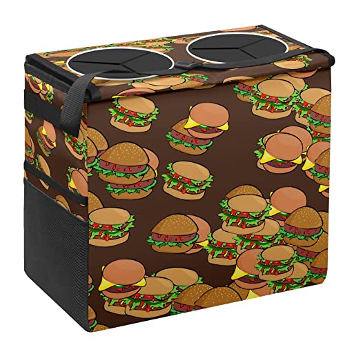 Leak-Proof Waterproof Car Trash Can with Lid - Foldable Portable Medium-Sized Trash Bag for Vehicles, Multi-Functional Headrest Hanging Design with Storage Mesh Bag - Perfect for Road Trips, Commuting & Keeping Your Car Clean