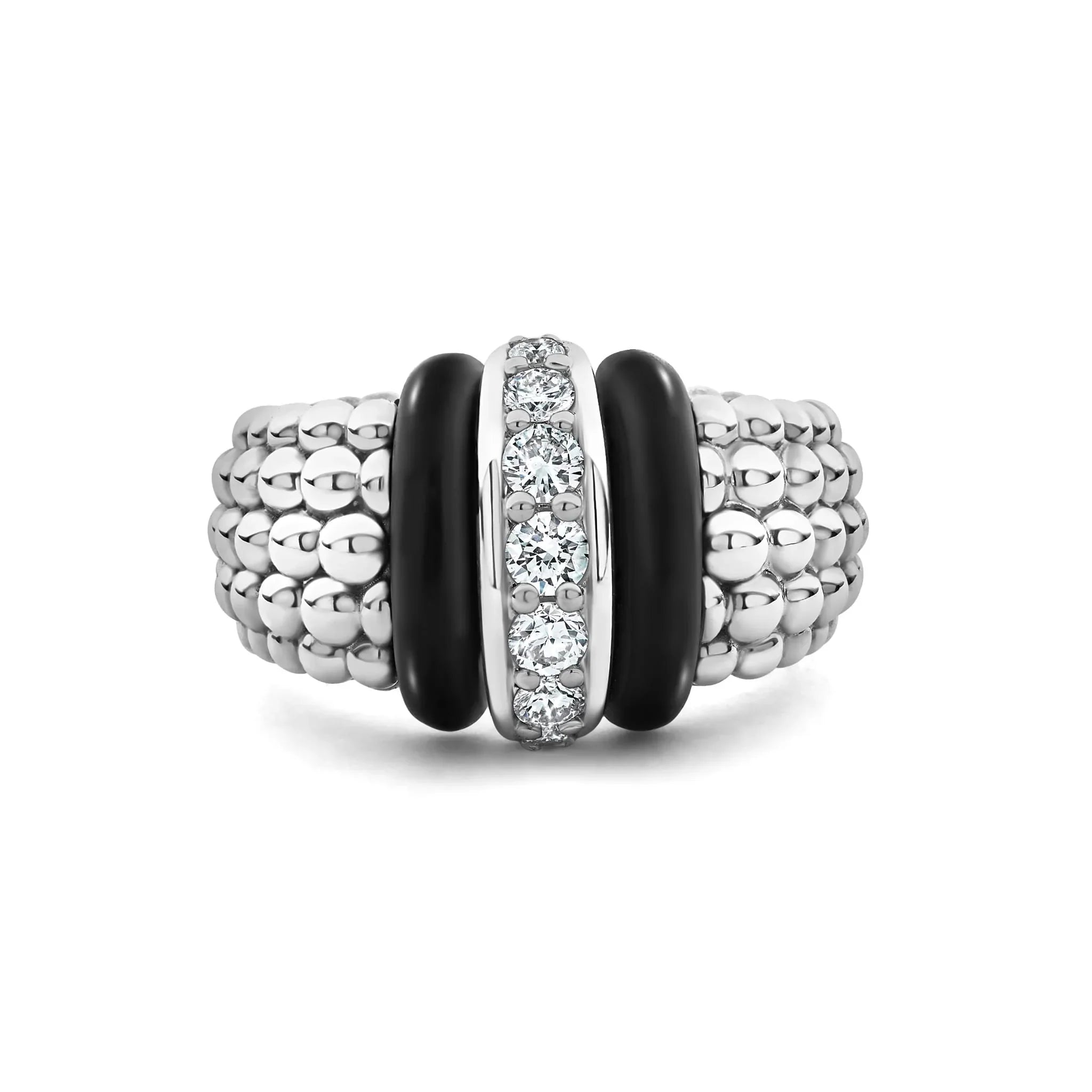 Exquisite Ceramic Caviar Diamond Ring for Women - Elegant & Durable Jewelry for Engagement, Wedding, Anniversary & Special Occasions