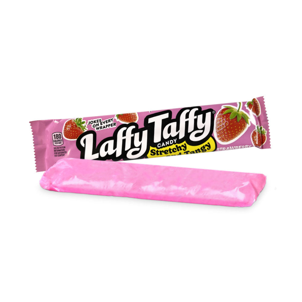 Ferrara Laffy Taffy Strawberry Candy - 1.5oz (24 Count Bulk Box) - Chewy Taffy for Parties, Halloween Treats & Office Snacks