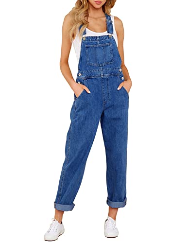Luvamia Women's Casual Stretch Adjustable Denim Bib Overalls - Comfortable Jeans Pants Jumpsuit for Everyday Wear | Perfect for Work, Outings & Casual Fashion