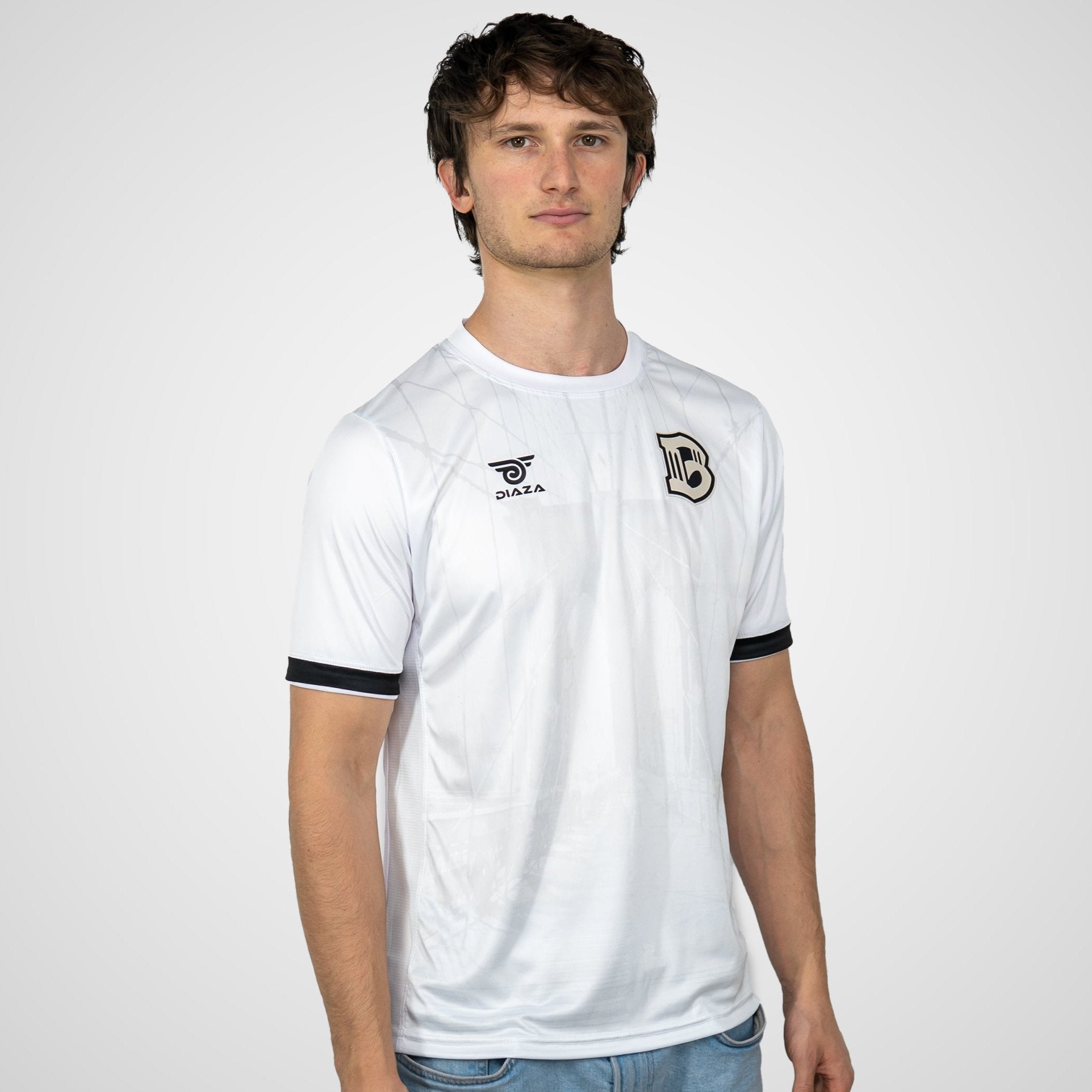 Men's White Bridge Training Jersey - Breathable & Lightweight Workout Shirt for Gym, Running & Sports Performance
