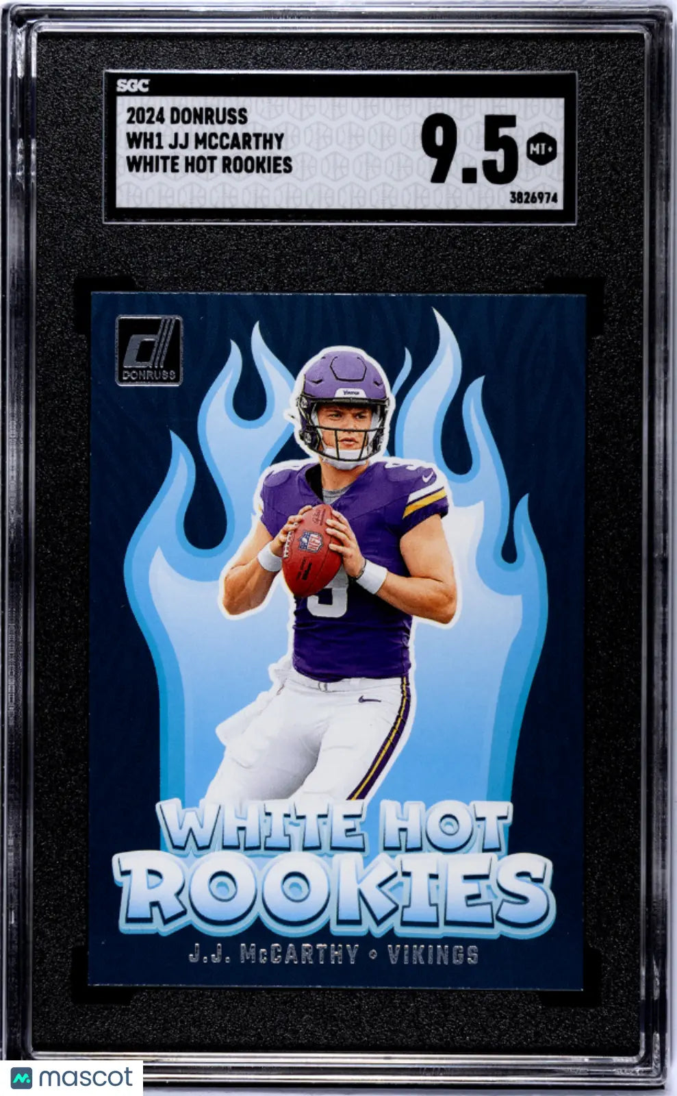 2024 Donruss JJ McCarthy White Hot Rookies Football Card - SGC 9.5 Gem Mint - Collectible Sports Memorabilia for Fans & Investors - Perfect for Display, Trading, and Portfolio Growth