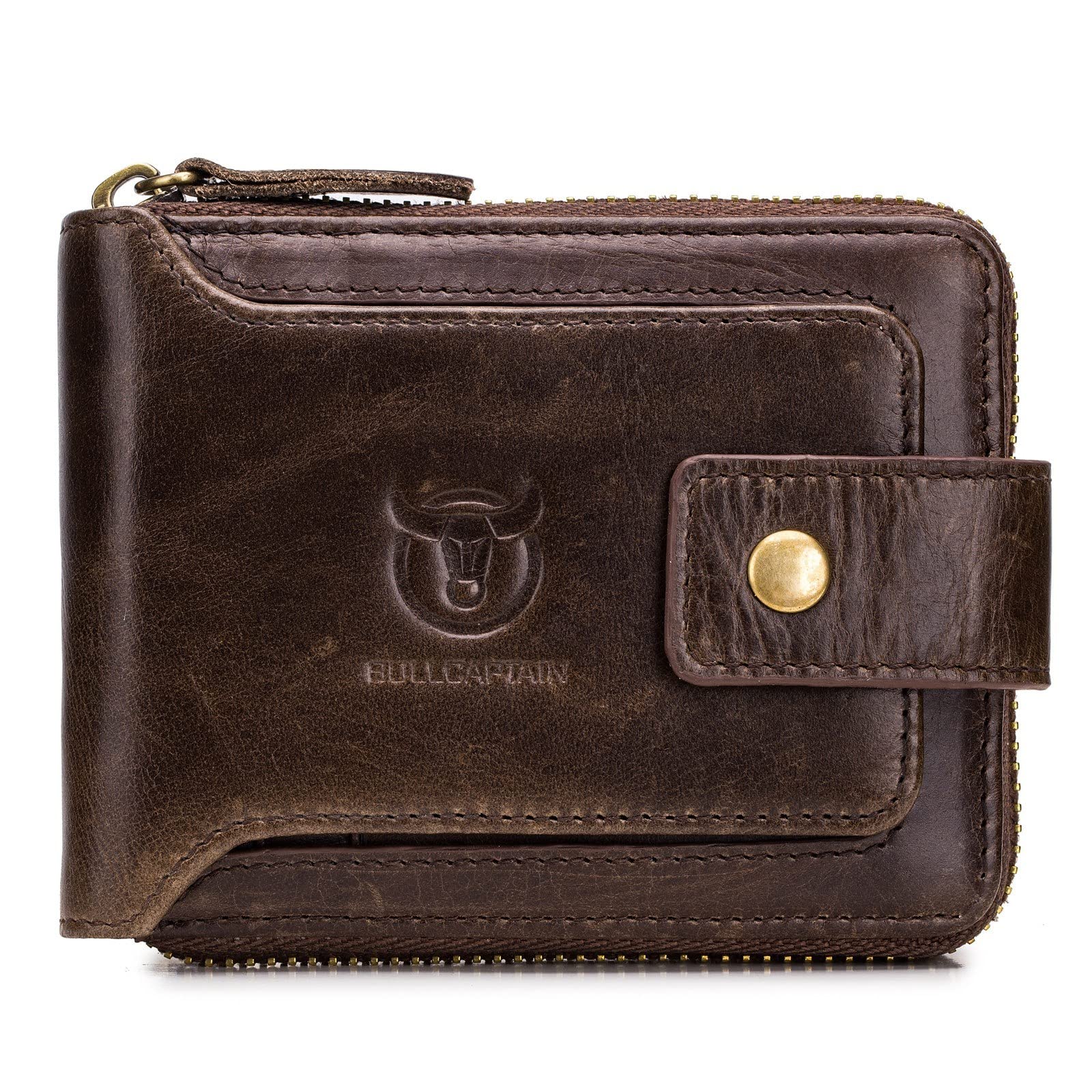 Genuine Leather Bifold Zipper Wallet for Men - RFID Blocking Travel Wallet & Money Organizer - Perfect Gift for Dad, Husband, Boyfriend - Ideal for Business, Travel, and Everyday Use