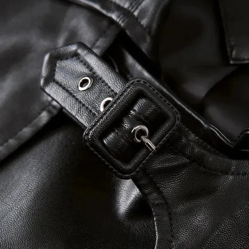 Premium Men's Casual Leather Overcoat Jacket - Waterproof Windbreaker for Outdoor, Travel & Daily Wear