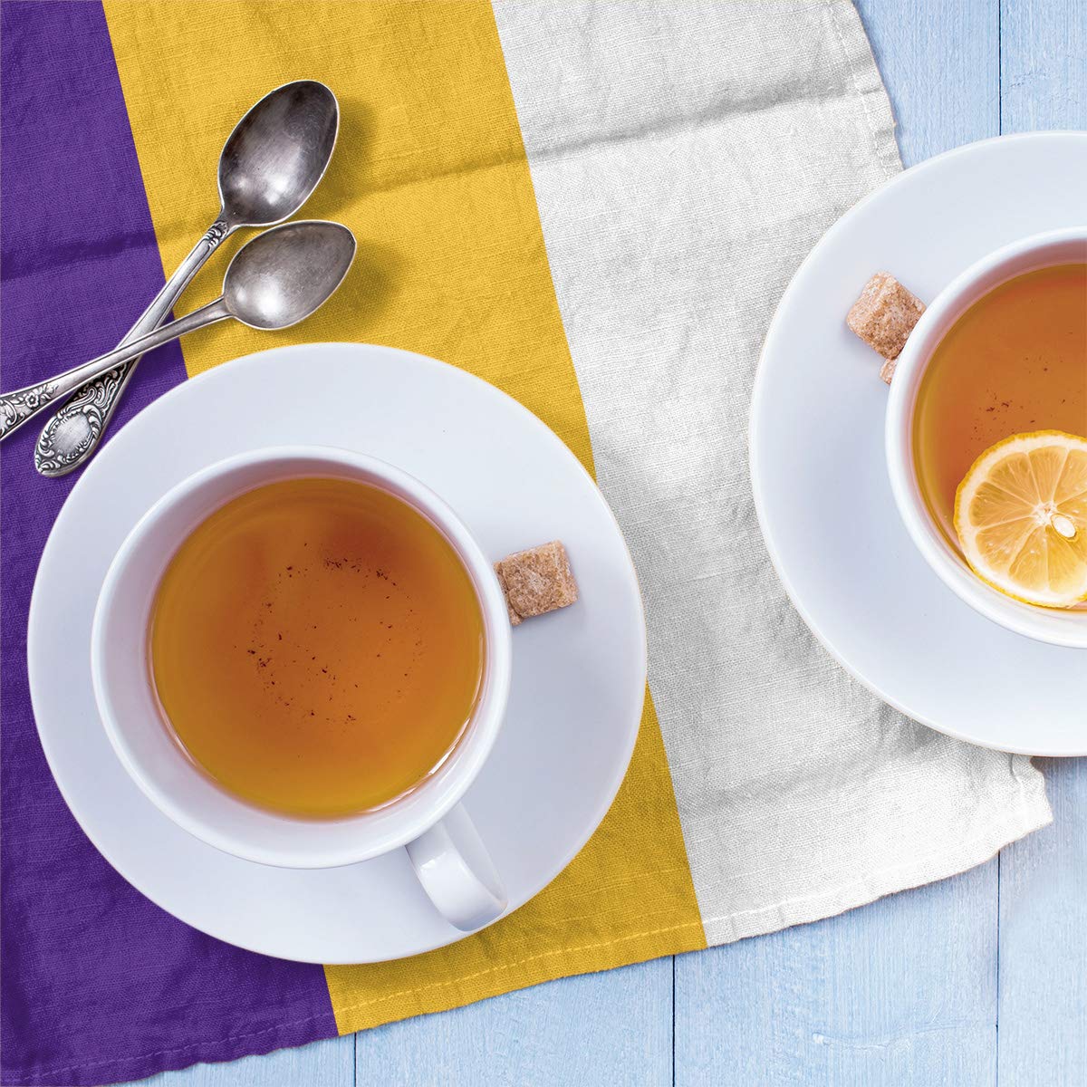 Minnesota Vikings Football Stripes Tea Towel 18x30 Inches - Gold Accented Kitchen Towel for Sports Fans, Game Day Decor & Gifts
