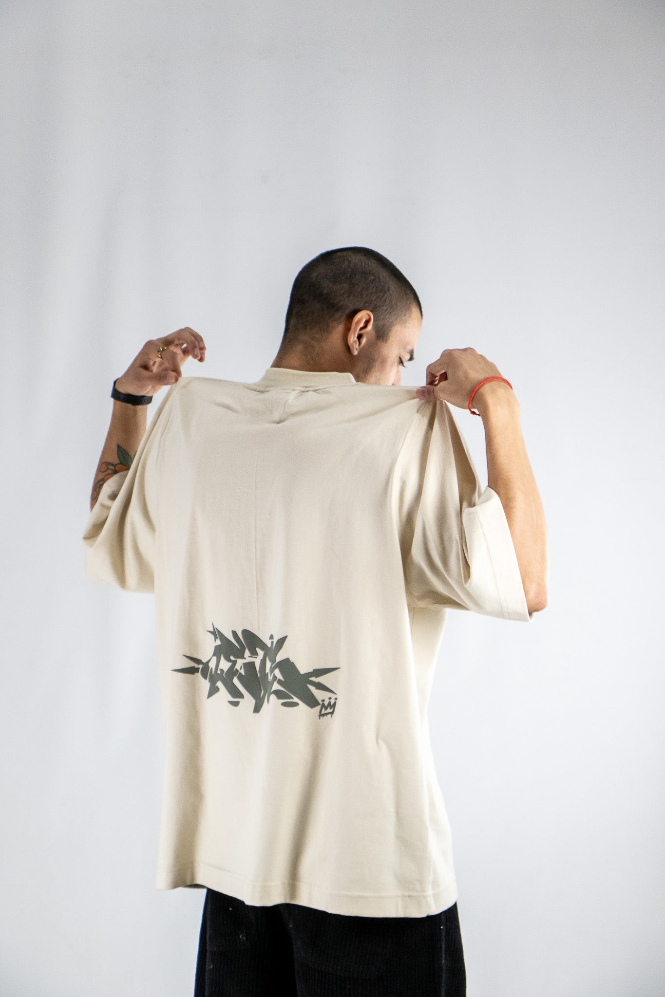 King Of Art Men's T-Shirt - Nicky Beige 6659B | Premium Cotton Graphic Tee for Casual Wear & Street Style
