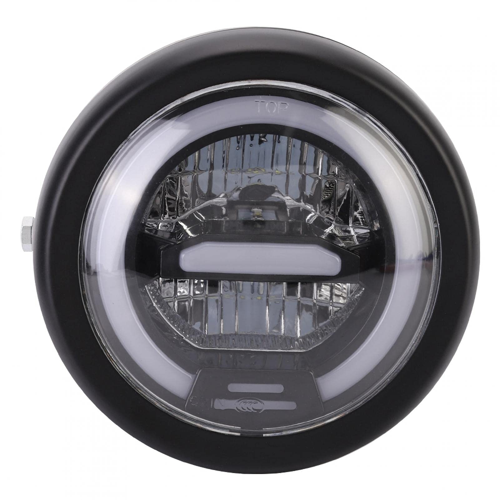 GOTOTOP Universal LED Motorcycle Headlight - 12V-24V White DRL for Night Riding