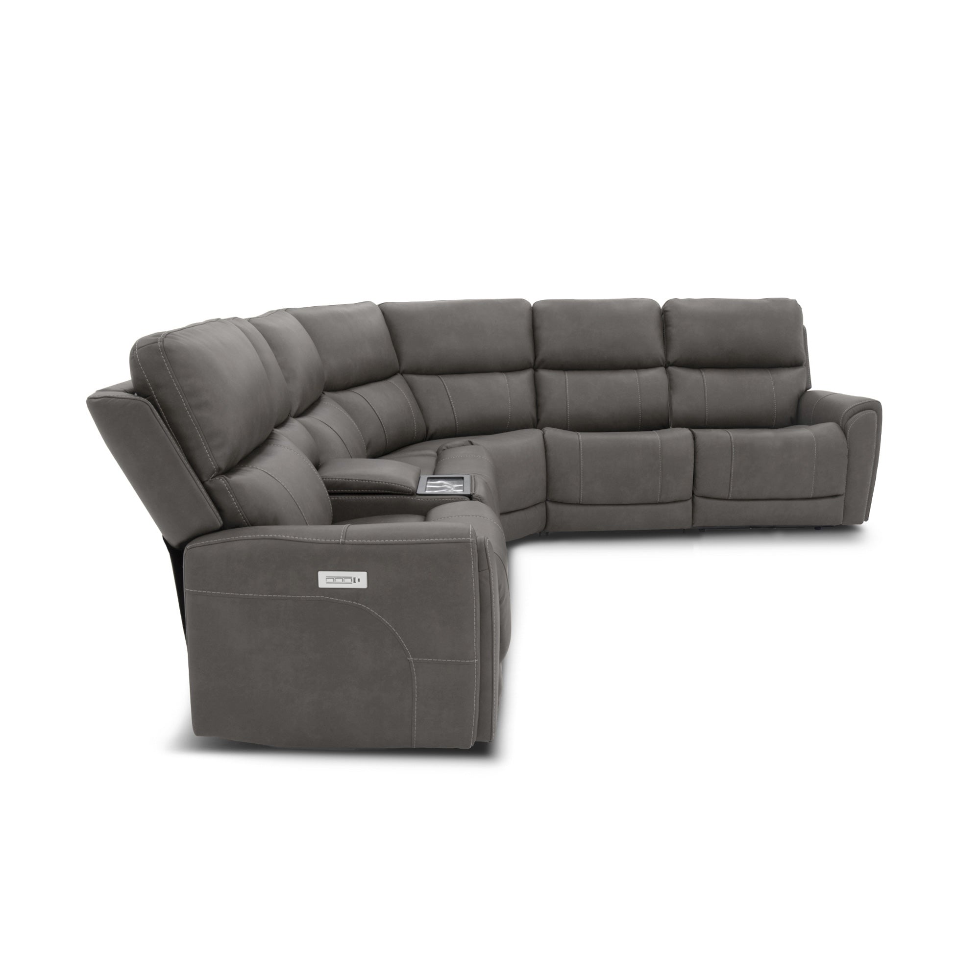 Dylan 6-Piece Sectional Sofa with 2 Power Recliners and 2 Armless Chairs - Perfect for Living Room, Family Room, and Home Theater