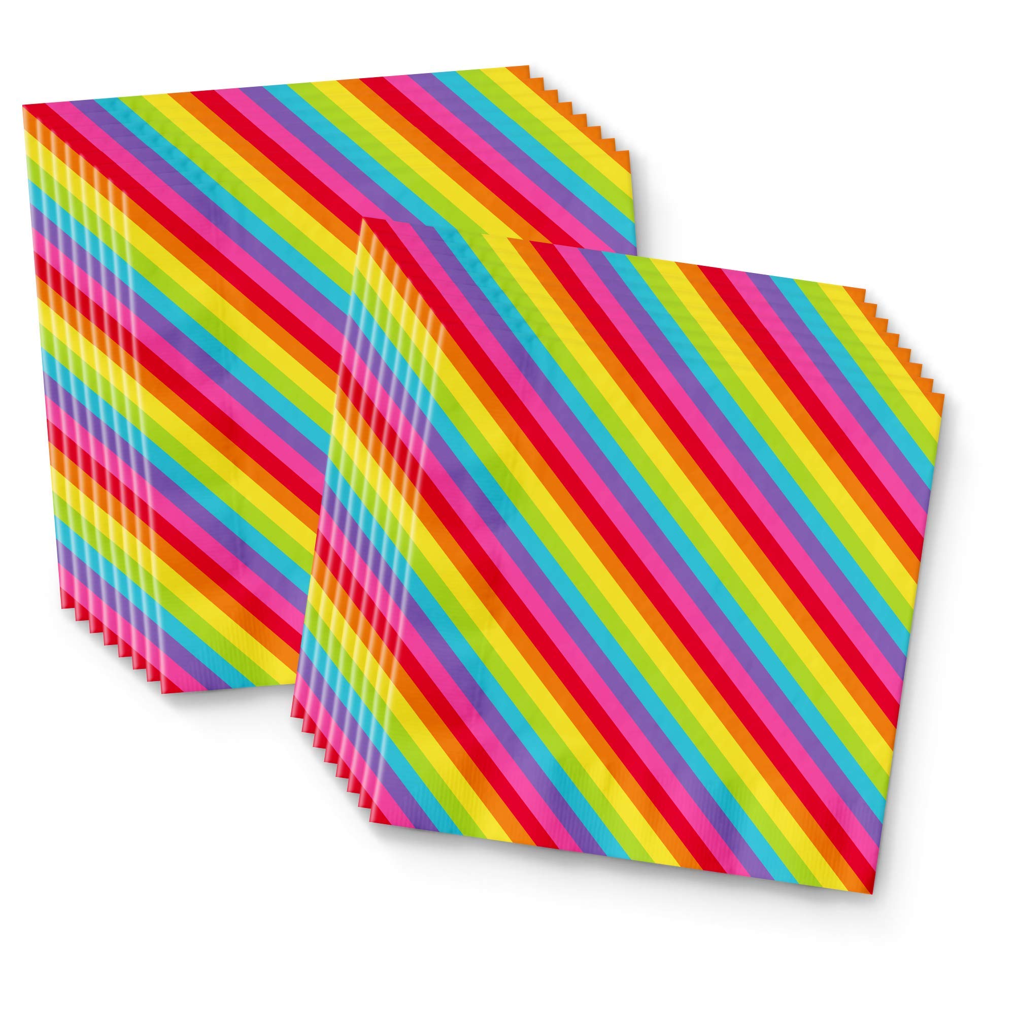 Vibrant Rainbow Birthday Party Supplies Set - 16-Piece Tableware Kit with Plates, Napkins & Cups for Kids' Birthday Celebrations & Themed Events