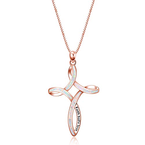 Rose gold celtic knot cross necklace