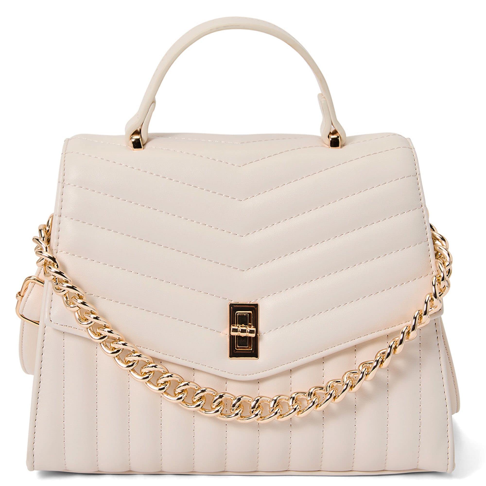 LIKE DREAMS Women's Classic Quilted Vegan Leather Satchel Handbag - Stylish Top Handle Purse for Work, Travel & Everyday Use