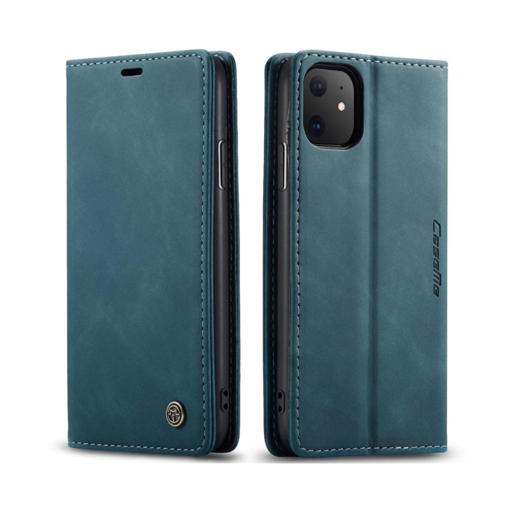 Premium PU Leather Wallet Case for iPhone 11 Pro 5.8 Inch - Vintage Matte Flip Cover with Card Slots & Magnetic Closure | Shockproof Stand Folio for Full Protection (Blue) - Perfect for Daily Use, Travel & Business Meetings