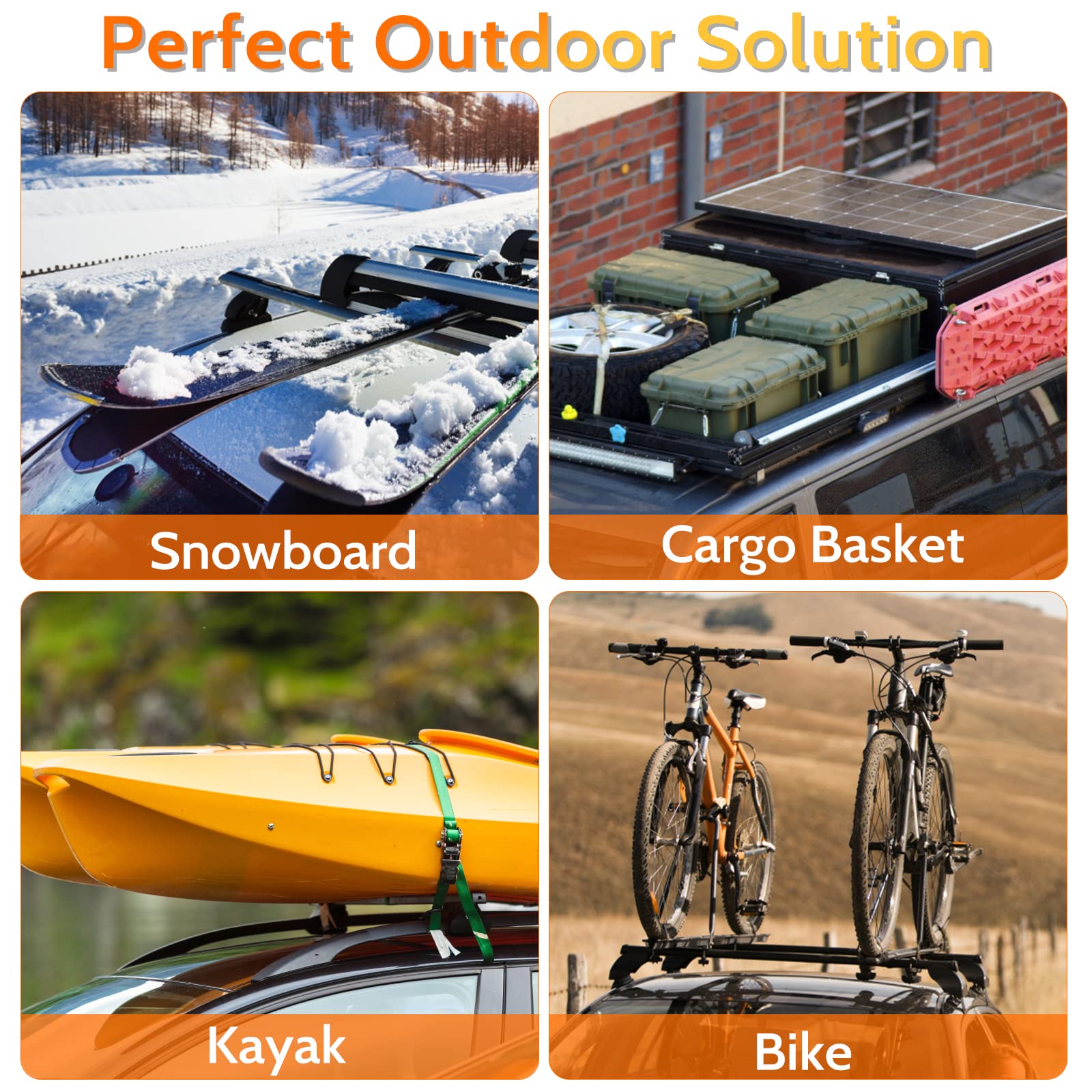 Universal Car Roof Rack Cross Bars - Heavy Duty Aluminum Adjustable Roof Rails for SUV/Truck (48