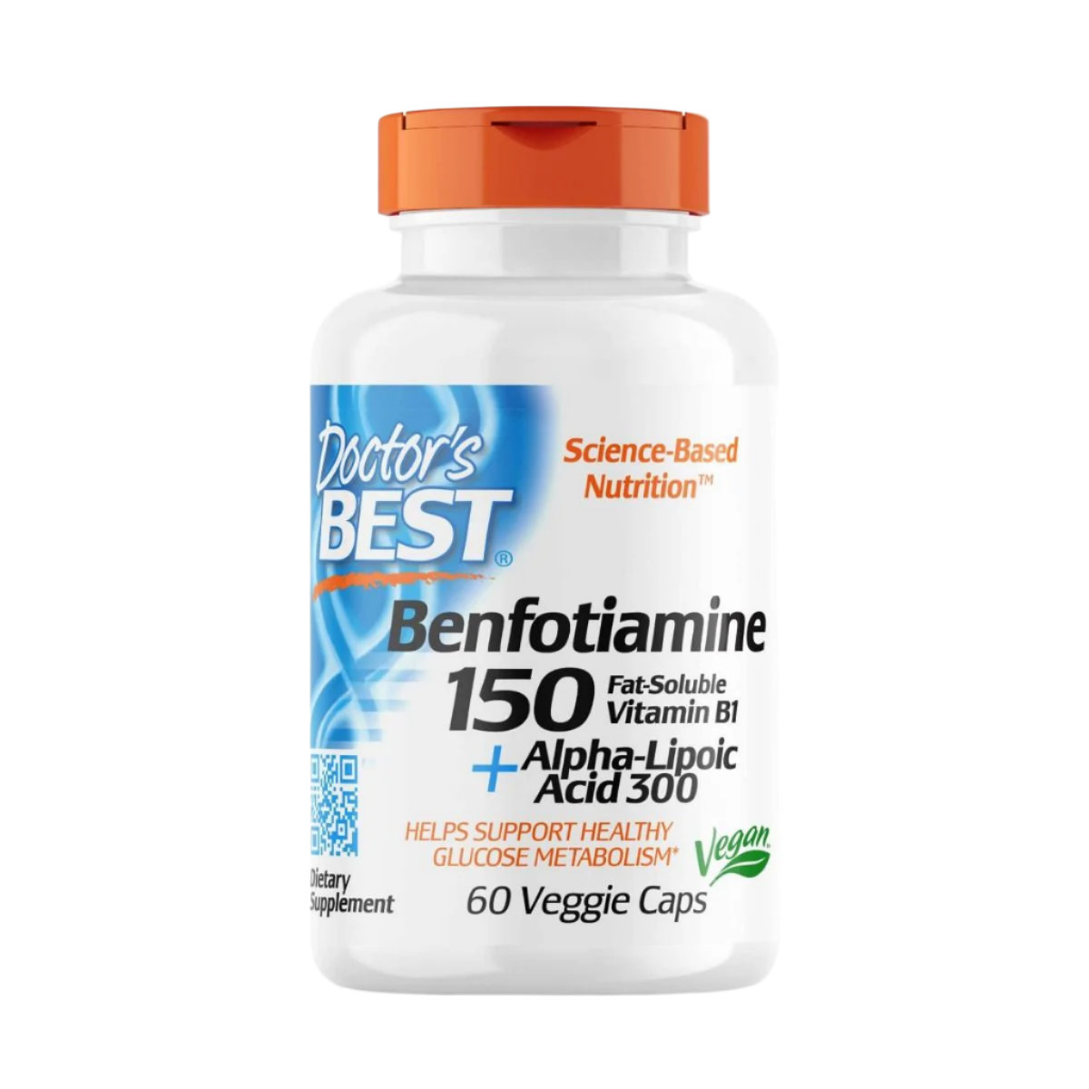 Doctor's Best Benfotiamine 150mg with Alpha Lipoic Acid 300mg - 60 Vegan Capsules for Blood Sugar Support & Nerve Health - Diabetic Neuropathy Relief Supplement