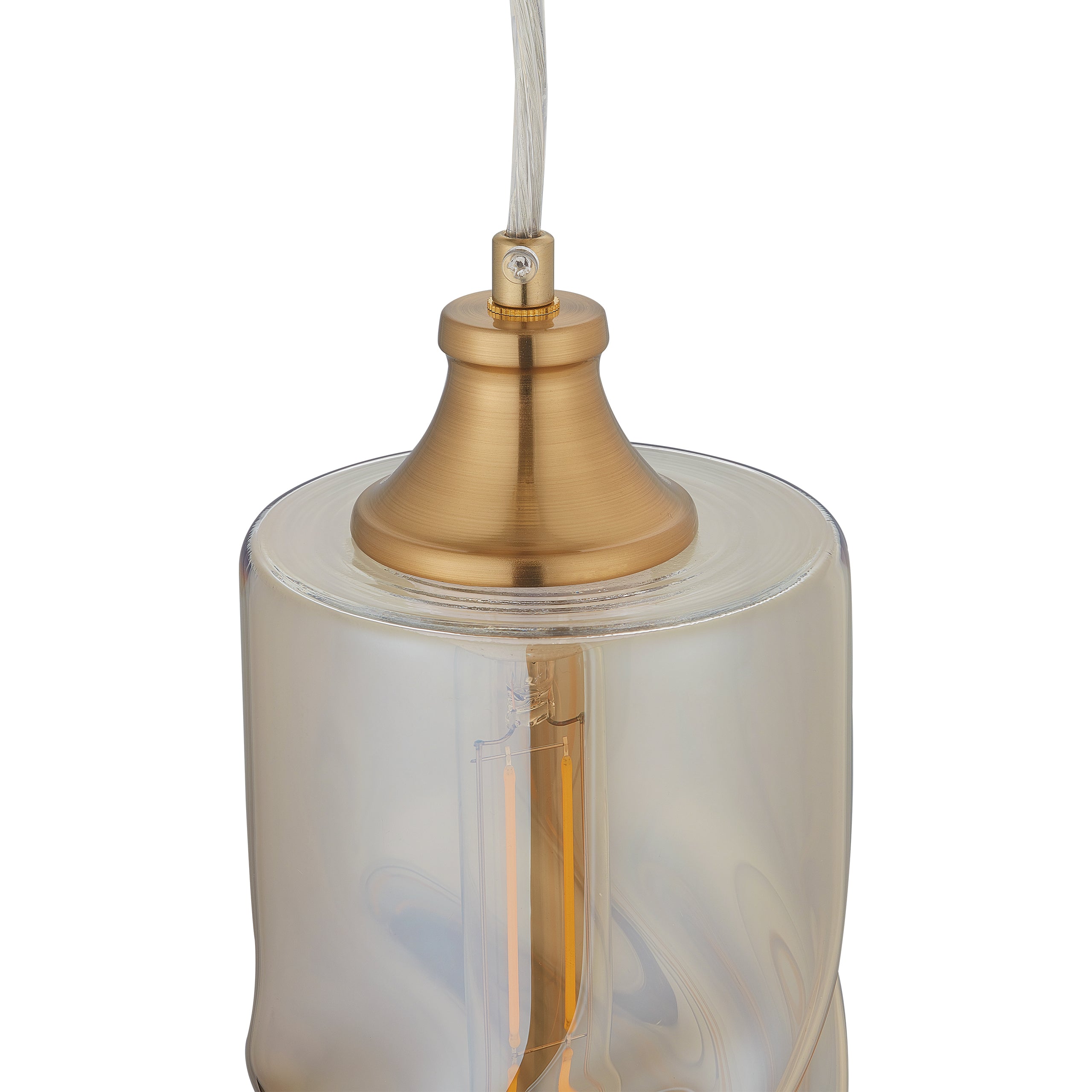 CARRO HOME Gemini Cylinder Ombre Glass Pendant Light - Modern Hanging Fixture for Dining Room, Kitchen Island & Bedroom Lighting Decor