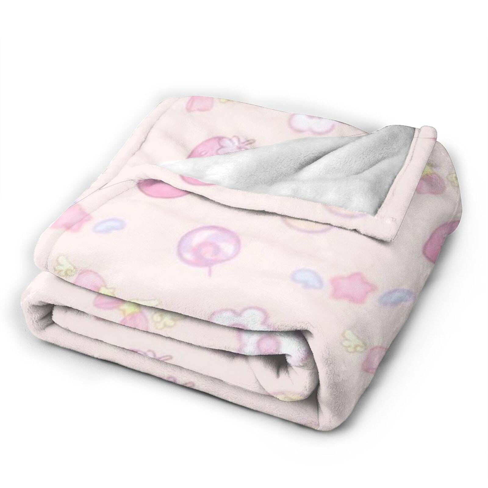 Soft Flannel Strawberry Throw Blanket 80