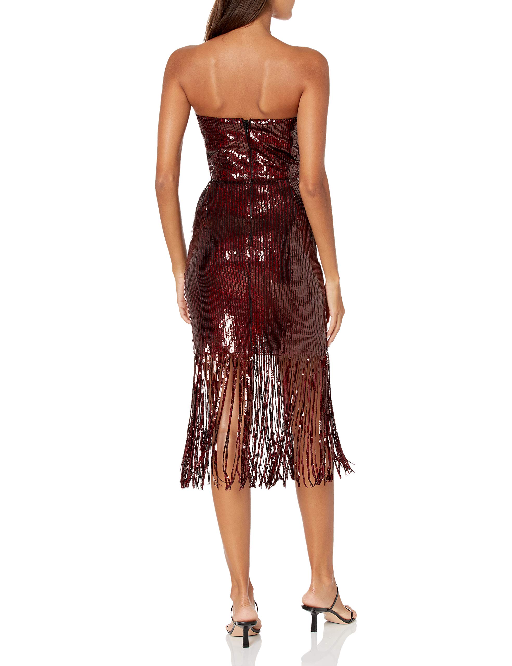 Dress the Population Women's Jeanette Strapless Bustier Fringe Skirt Dress - Elegant Cocktail Party & Wedding Guest Outfit for Special Occasions