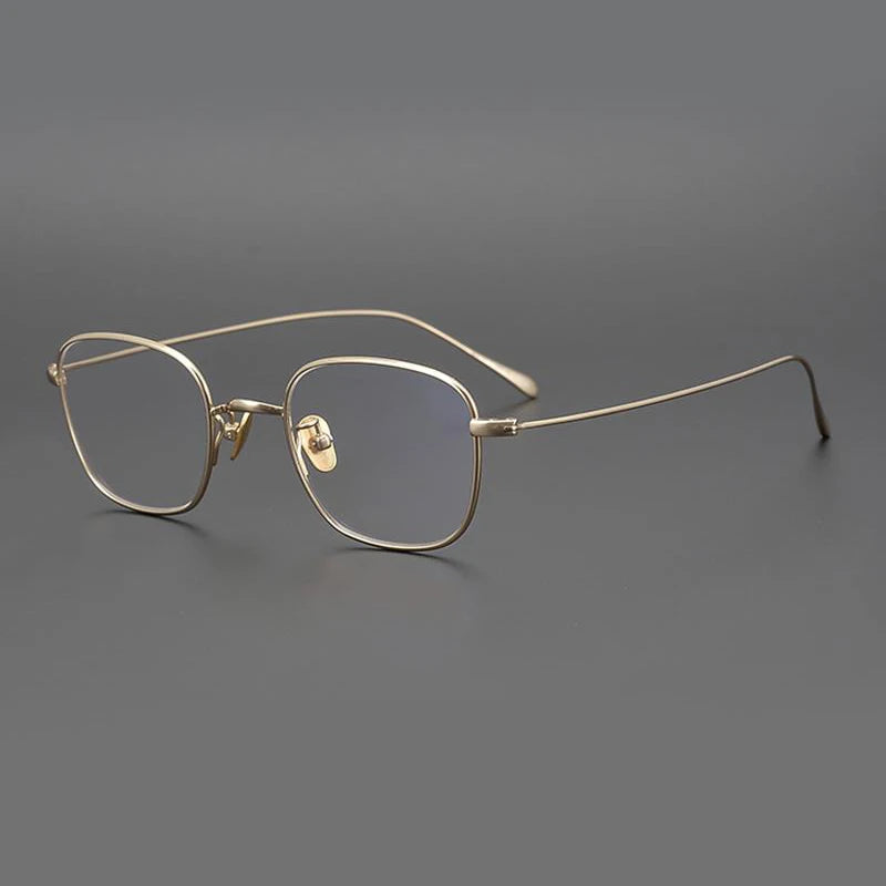 Stylish Unisex Black Titanium Square Polygon Eyeglasses Frame - Lightweight & Durable for Work, Reading & Fashion