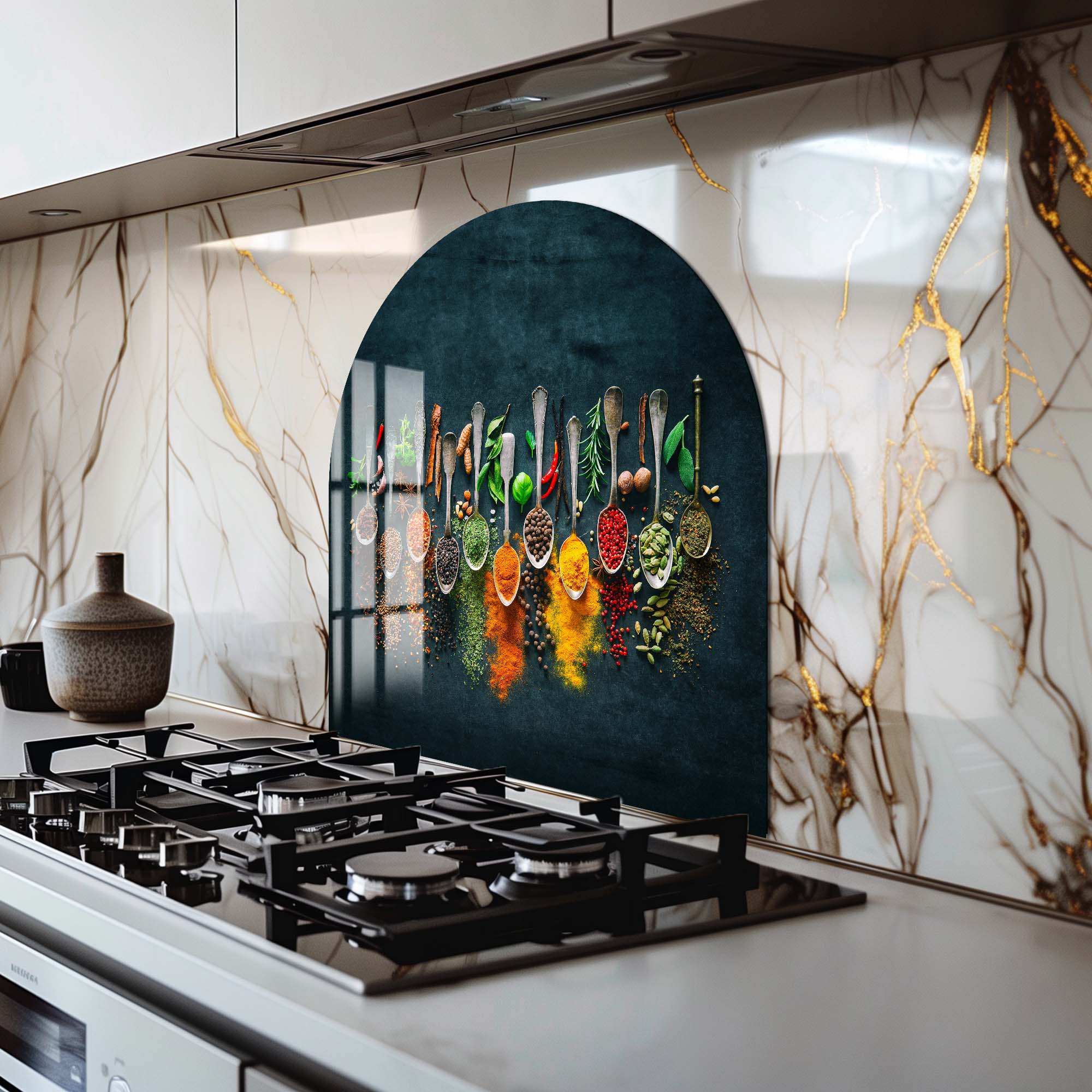 Premium Glass Splashback for Kitchen - Heat & Stain Resistant Backsplash Panel - Perfect for Modern Home Cooking & Baking (60x90cm)