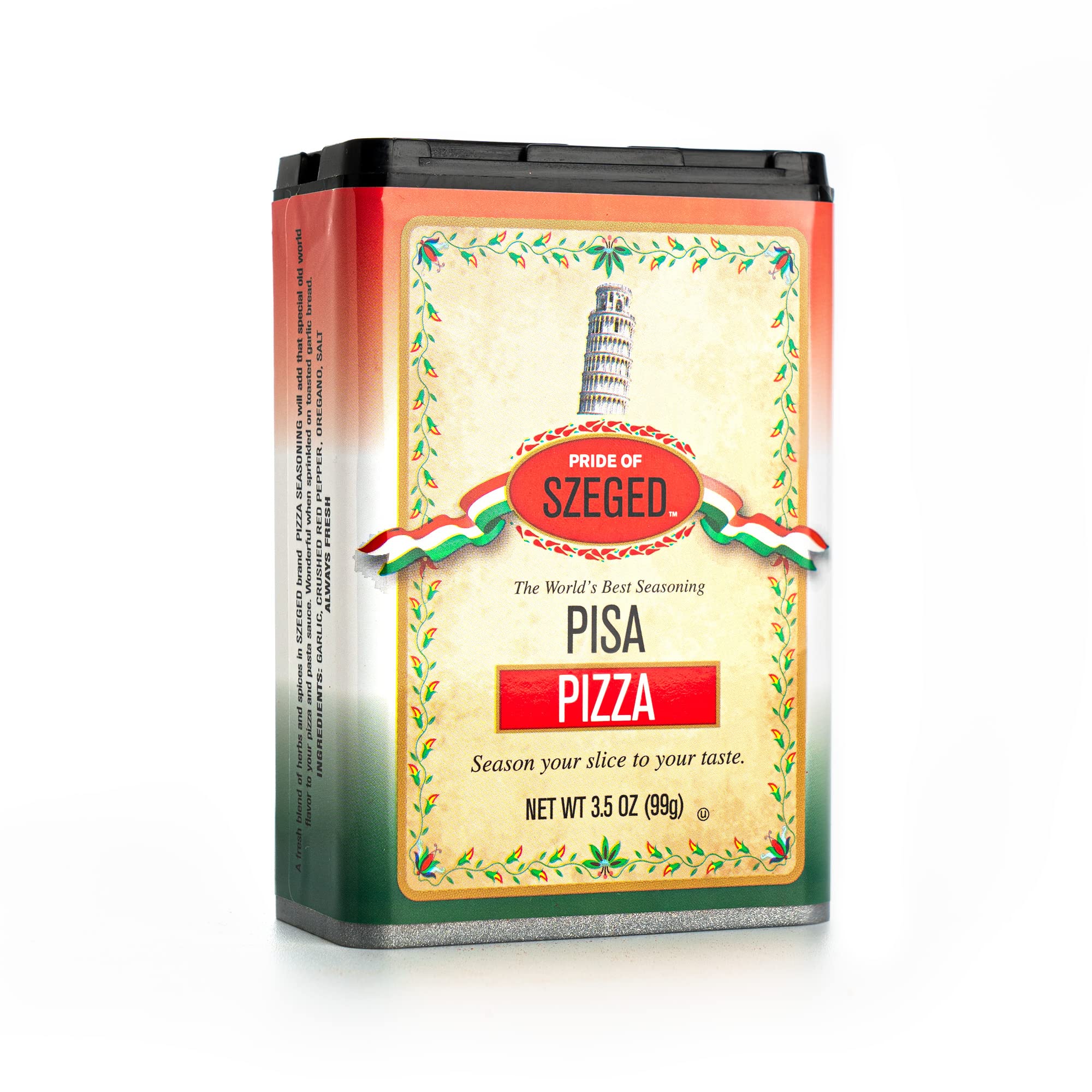Pride of Szeged Authentic Italian Pizza Seasoning Blend - 3.5 oz Tin (1 Count) | Perfect for Homemade Pizza, Pasta & Italian Dishes