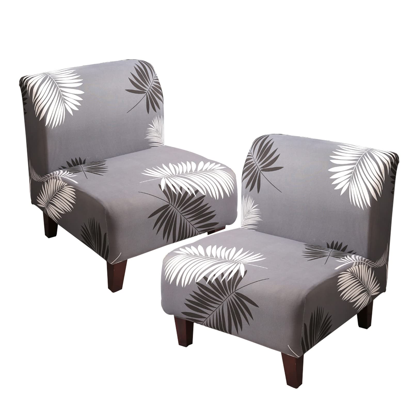2PCS Armless Accent Chair Slipcovers - High Stretch Spandex Furniture Protector Covers, Washable & Removable for Dining & Living Room - Perfect for Home Decor, Sofa Protection & Easy Cleaning