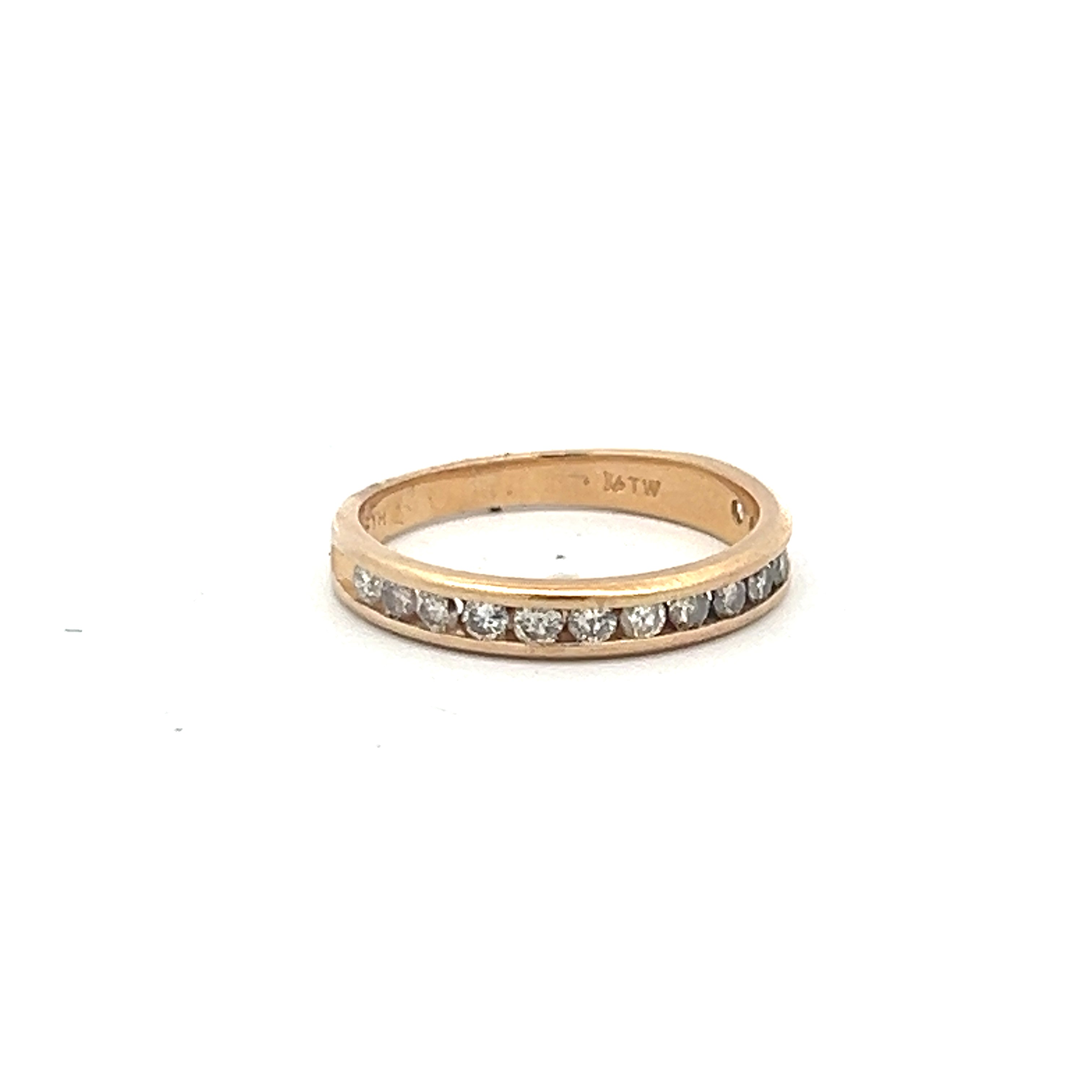 0.60 Carat Round Brilliant H SI1 Diamond 10K Yellow Gold Wedding Band Ring - Perfect for Engagement, Anniversary & Everyday Wear