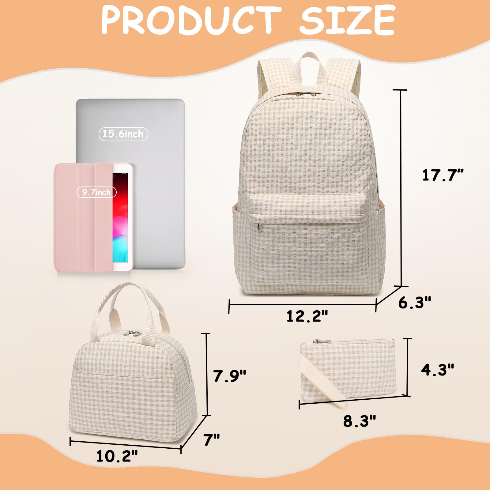 CAMTOP Girls Backpack with Lunch Box Set - Durable School Bookbag for Kids, Perfect for School, Travel & Daily Use